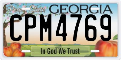 GA license plate CPM4769