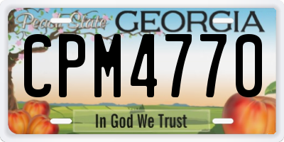 GA license plate CPM4770