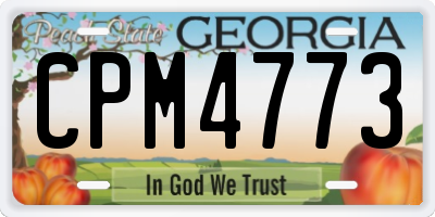 GA license plate CPM4773