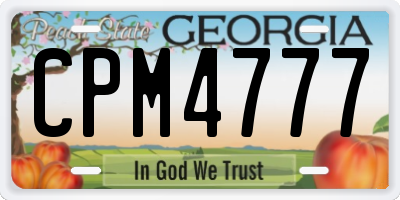 GA license plate CPM4777