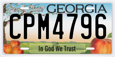 GA license plate CPM4796