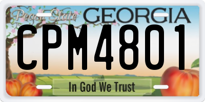 GA license plate CPM4801