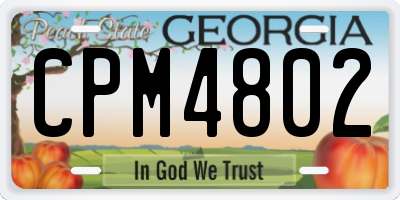 GA license plate CPM4802