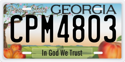 GA license plate CPM4803