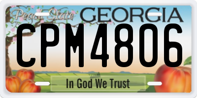 GA license plate CPM4806