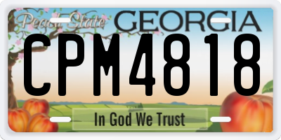 GA license plate CPM4818