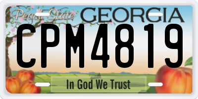 GA license plate CPM4819