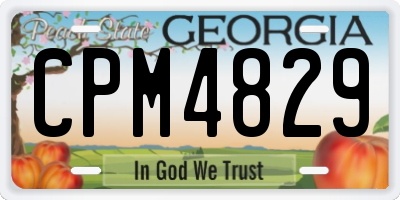 GA license plate CPM4829