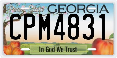 GA license plate CPM4831