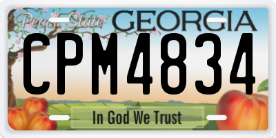 GA license plate CPM4834