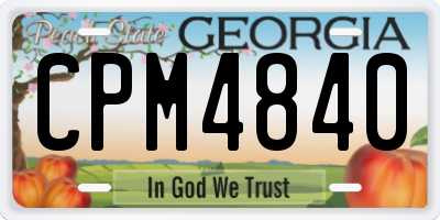 GA license plate CPM4840