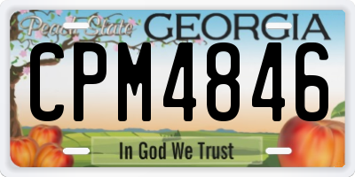 GA license plate CPM4846