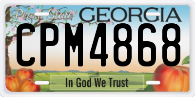 GA license plate CPM4868