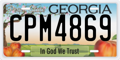 GA license plate CPM4869