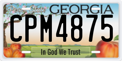 GA license plate CPM4875