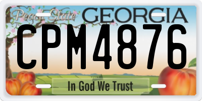 GA license plate CPM4876