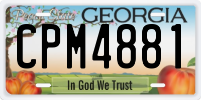 GA license plate CPM4881