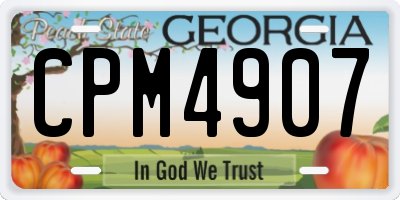 GA license plate CPM4907