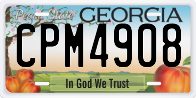 GA license plate CPM4908
