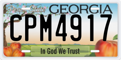 GA license plate CPM4917