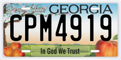 GA license plate CPM4919
