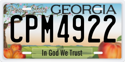 GA license plate CPM4922