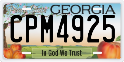 GA license plate CPM4925