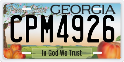 GA license plate CPM4926