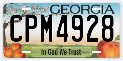GA license plate CPM4928