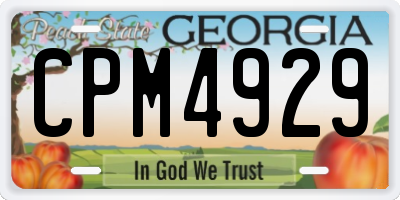 GA license plate CPM4929
