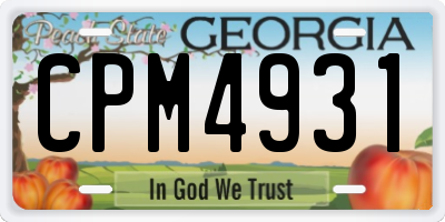 GA license plate CPM4931