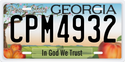 GA license plate CPM4932