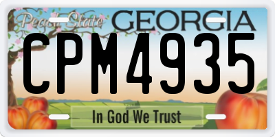 GA license plate CPM4935
