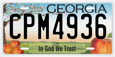 GA license plate CPM4936