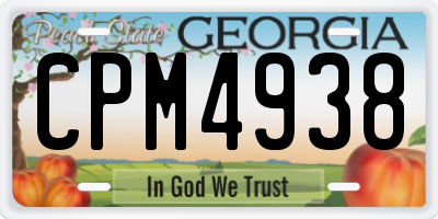 GA license plate CPM4938