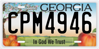 GA license plate CPM4946