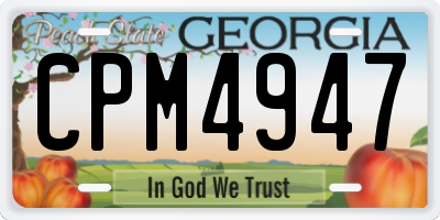 GA license plate CPM4947