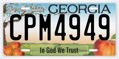 GA license plate CPM4949
