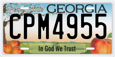 GA license plate CPM4955