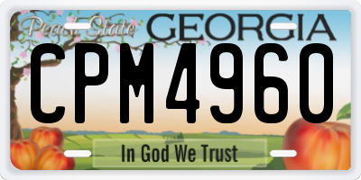 GA license plate CPM4960