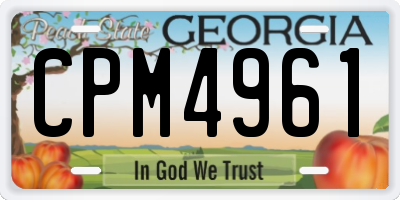 GA license plate CPM4961