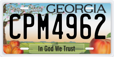 GA license plate CPM4962