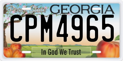 GA license plate CPM4965