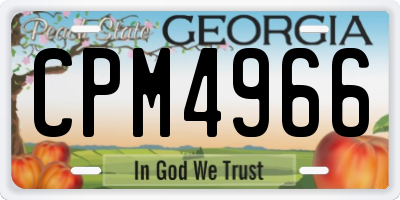 GA license plate CPM4966