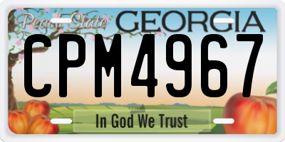 GA license plate CPM4967