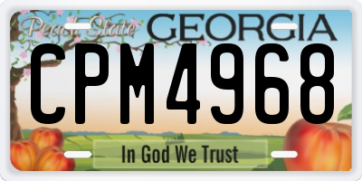 GA license plate CPM4968