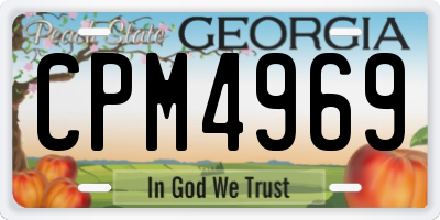 GA license plate CPM4969