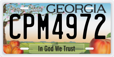 GA license plate CPM4972