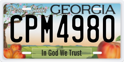 GA license plate CPM4980