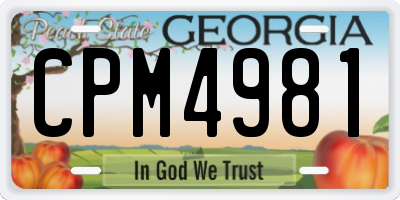 GA license plate CPM4981